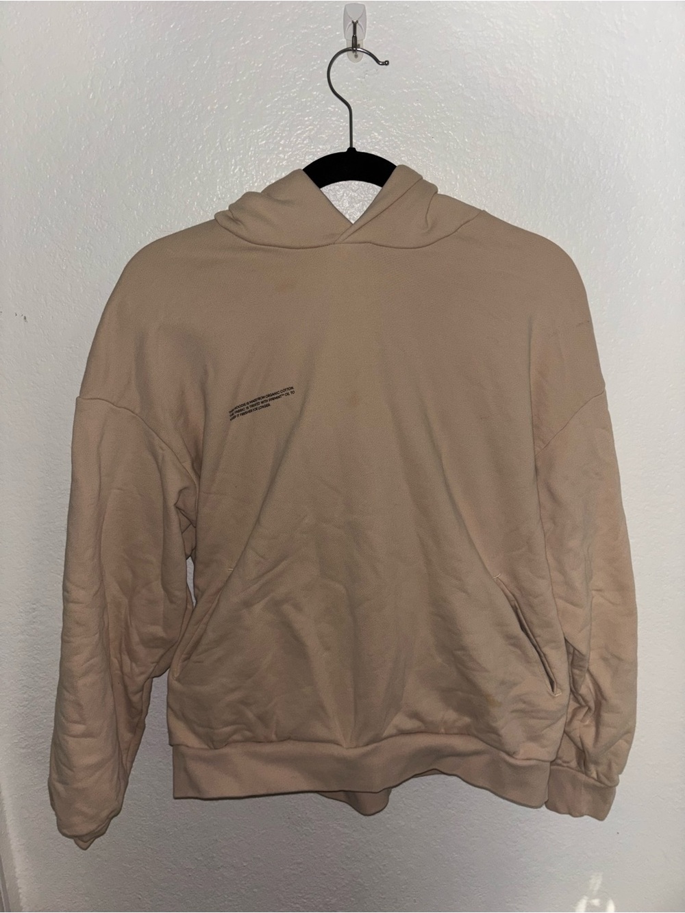 Men's Beige Pangaia Organic Cotton Hoodie Sweatshirt